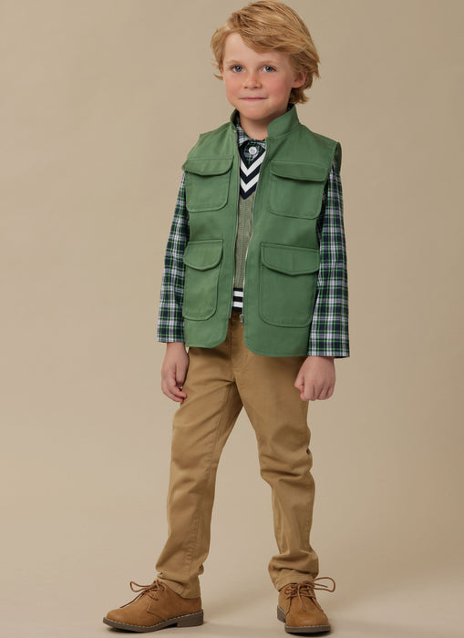 McCall's sewing pattern 8537 Boys’ Waistcoats, Top and Shirt from Jaycotts Sewing Supplies