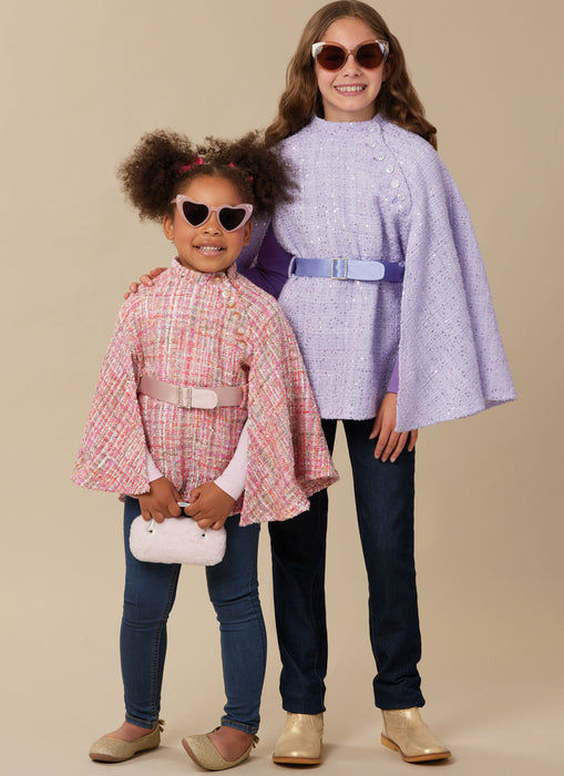 McCall's sewing pattern 8538 Girls' Capes from Jaycotts Sewing Supplies