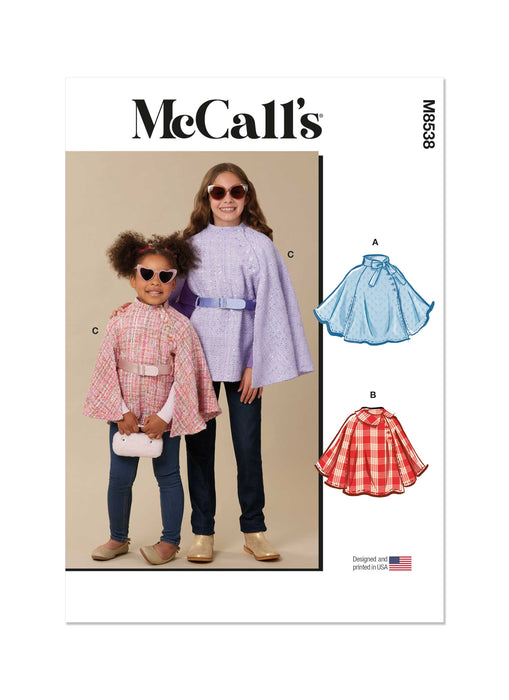 McCall's sewing pattern 8538 Girls' Capes from Jaycotts Sewing Supplies