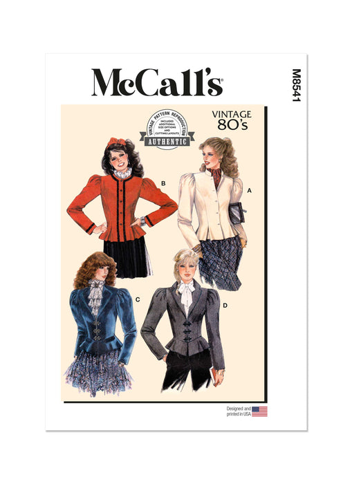 McCall's sewing pattern 8541 1980's Jackets from Jaycotts Sewing Supplies