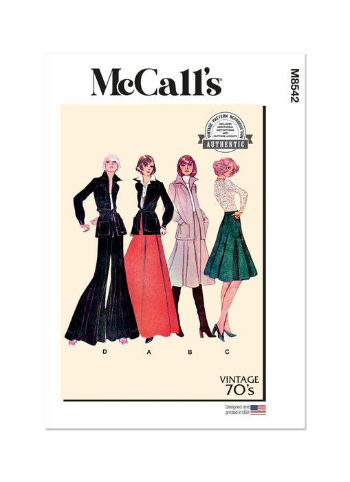 McCall's sewing pattern 8542 Misses' Jacket, Skirt and Trousers from Jaycotts Sewing Supplies