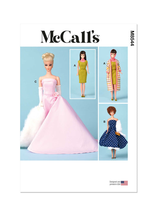 McCall's sewing pattern 8544 Vintage Fashion Doll Clothes from Jaycotts Sewing Supplies