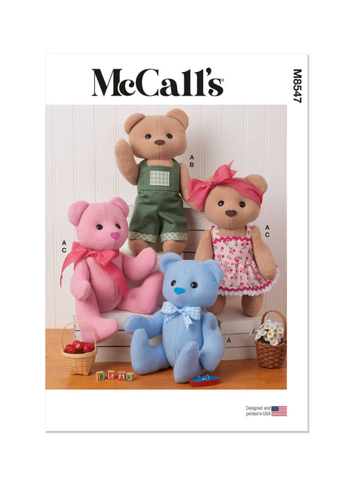 McCall's sewing pattern 8547 Button Jointed Bear with Clothes from Jaycotts Sewing Supplies