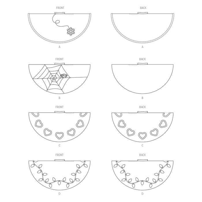 McCall's sewing pattern 8548 Christmas Circle Skirts from Jaycotts Sewing Supplies