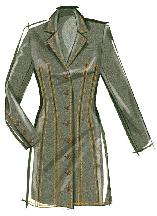 McCall's sewing pattern 8601 Fitted Button Front Mini Dress from Jaycotts Sewing Supplies