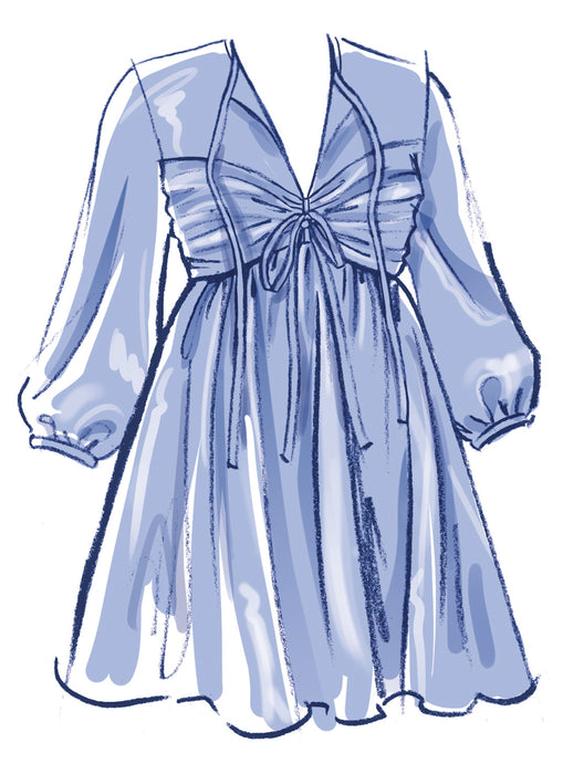 McCall's sewing pattern 8602 Babydoll Dress with Sleeve Variations from Jaycotts Sewing Supplies