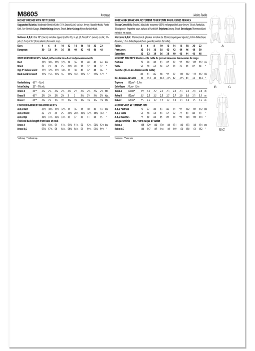 McCall's sewing pattern 8605 off-the-shoulder trumpet dress from Jaycotts Sewing Supplies