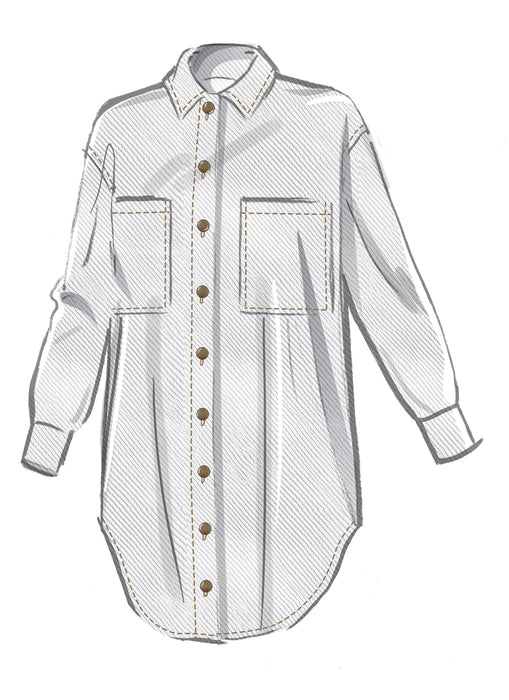 McCall's sewing pattern 8606 Loose fitting button front shirts from Jaycotts Sewing Supplies