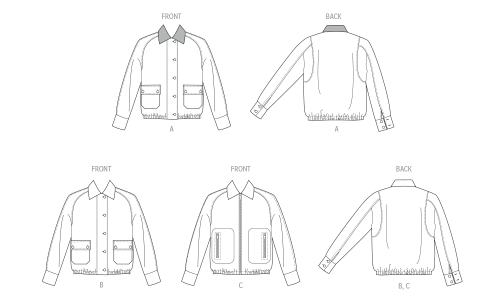 McCall's sewing pattern 8607 Blouson Jackets from Jaycotts Sewing Supplies