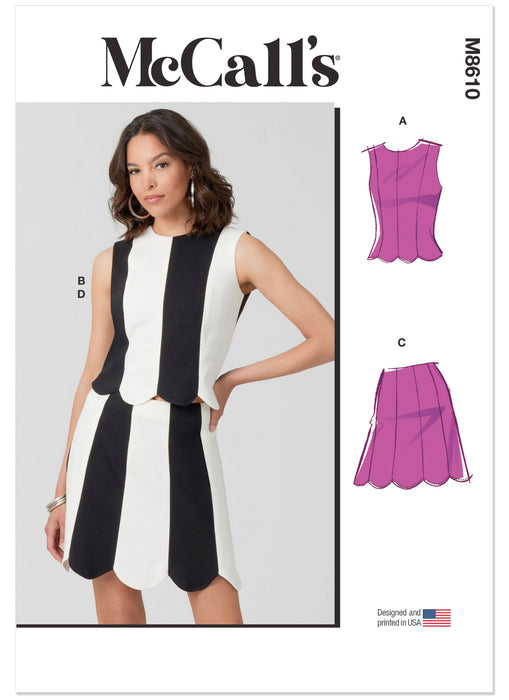 McCall's sewing pattern 8610 Fitted Knit Top and Skirt from Jaycotts Sewing Supplies