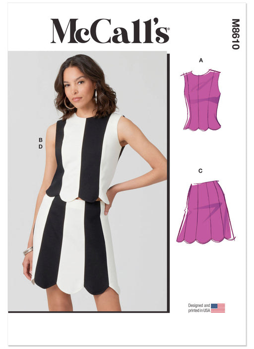 McCall's sewing pattern 8610 Fitted Knit Top and Skirt from Jaycotts Sewing Supplies