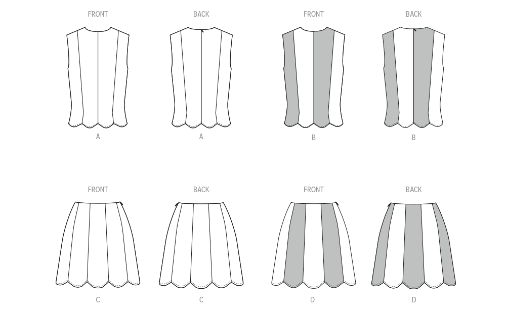 McCall's sewing pattern 8610 Fitted Knit Top and Skirt from Jaycotts Sewing Supplies