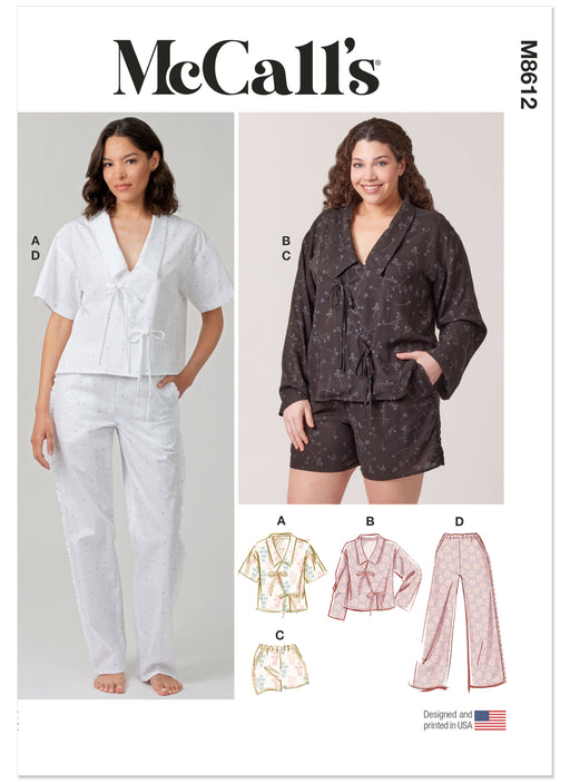 McCall's sewing pattern 8612 Women's Pajamas from Jaycotts Sewing Supplies