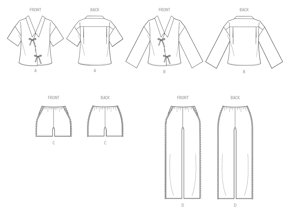 McCall's sewing pattern 8612 Women's Pajamas from Jaycotts Sewing Supplies