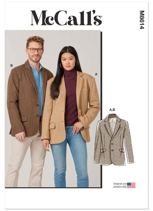 McCall's sewing pattern 8614 Unisex Blazer from Jaycotts Sewing Supplies