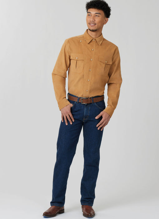 McCall's sewing pattern 8615 Unisex Casual button front Shirts from Jaycotts Sewing Supplies