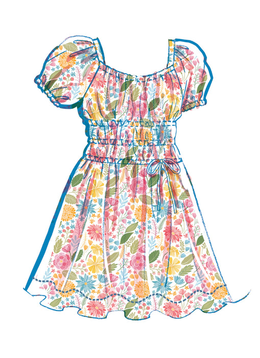 McCall's sewing pattern 8619 Girls' Ruched Dress, Top and Skirt from Jaycotts Sewing Supplies