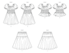 McCall's sewing pattern 8619 Girls' Ruched Dress, Top and Skirt from Jaycotts Sewing Supplies