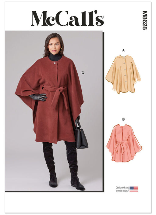 McCall's sewing pattern 8628 Misses' Cape in Two Lengths and Tie Belt from Jaycotts Sewing Supplies