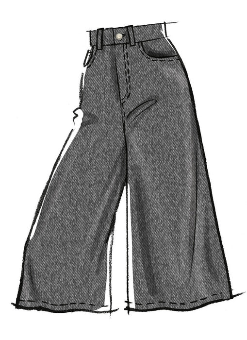 McCall's sewing pattern 8630 Misses' Wide Leg Jeans in Two Lengths from Jaycotts Sewing Supplies