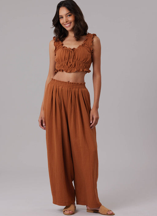 McCall's sewing pattern 8634 Misses' Lounge Top in Two Lengths, Shorts and Pants from Jaycotts Sewing Supplies