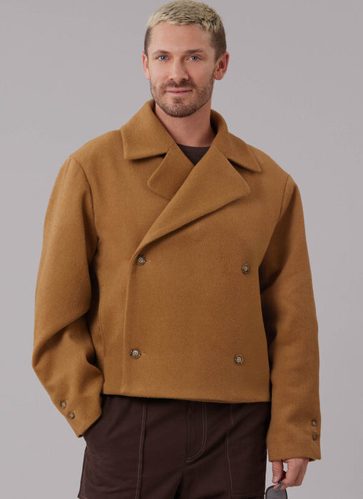 McCall's sewing pattern 8638 Men's Double Breasted Jacket in Two Lengths from Jaycotts Sewing Supplies