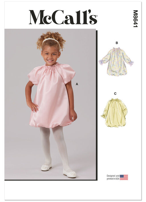 McCall's sewing pattern 8641 Children's Bubble Dress with Sleeve Variations from Jaycotts Sewing Supplies