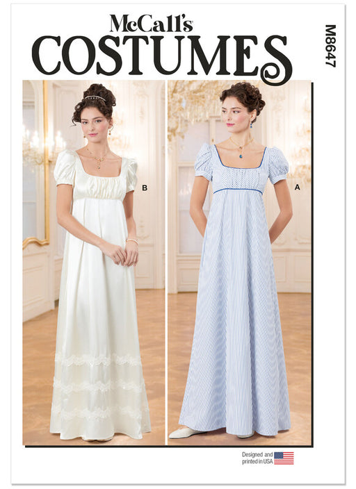 McCall's sewing pattern 8647 Misses' Regency Gowns from Jaycotts Sewing Supplies