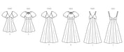 McCall's sewing pattern 8649 Misses' Midi Dress with Sleeve and Length Variations from Jaycotts Sewing Supplies