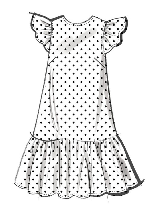 McCall's sewing pattern 8651 Misses' and Miss Petite Drop Waist Mini Dress from Jaycotts Sewing Supplies