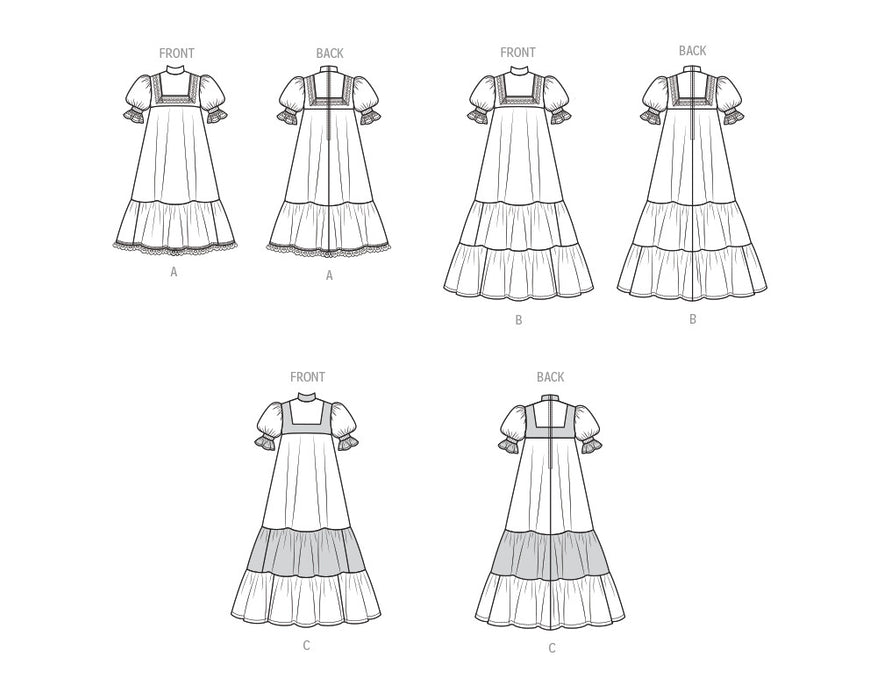 McCall's sewing pattern 8652 Misses' High Yoke Dress in Two Lengths by Laura Ashley from Jaycotts Sewing Supplies