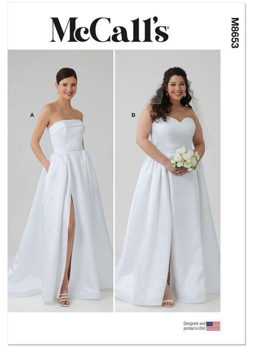 McCall's sewing pattern 8653 Misses' and Women's Strapless Wedding Gown from Jaycotts Sewing Supplies