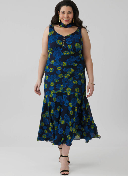 McCall's sewing pattern 8654 Misses' and Women's Maxi Dress with Scarf from Jaycotts Sewing Supplies