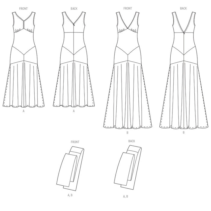 McCall's sewing pattern 8654 Misses' and Women's Maxi Dress with Scarf from Jaycotts Sewing Supplies