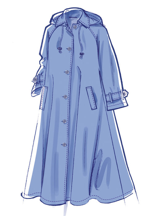 McCall's sewing pattern 8655 Misses' Trench Coat in Three Lengths with Optional Hood from Jaycotts Sewing Supplies