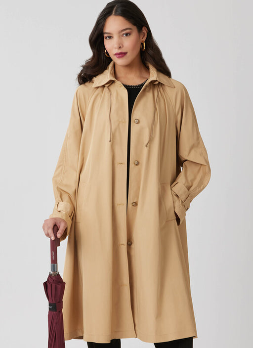 McCall's sewing pattern 8655 Misses' Trench Coat in Three Lengths with Optional Hood from Jaycotts Sewing Supplies