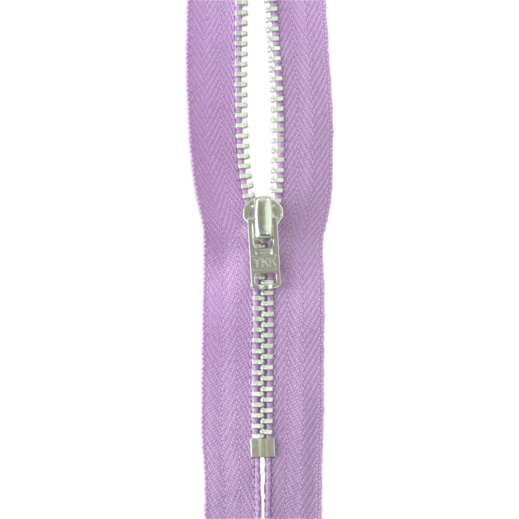 YKK silver tooth Metal Dress Zips - lilac