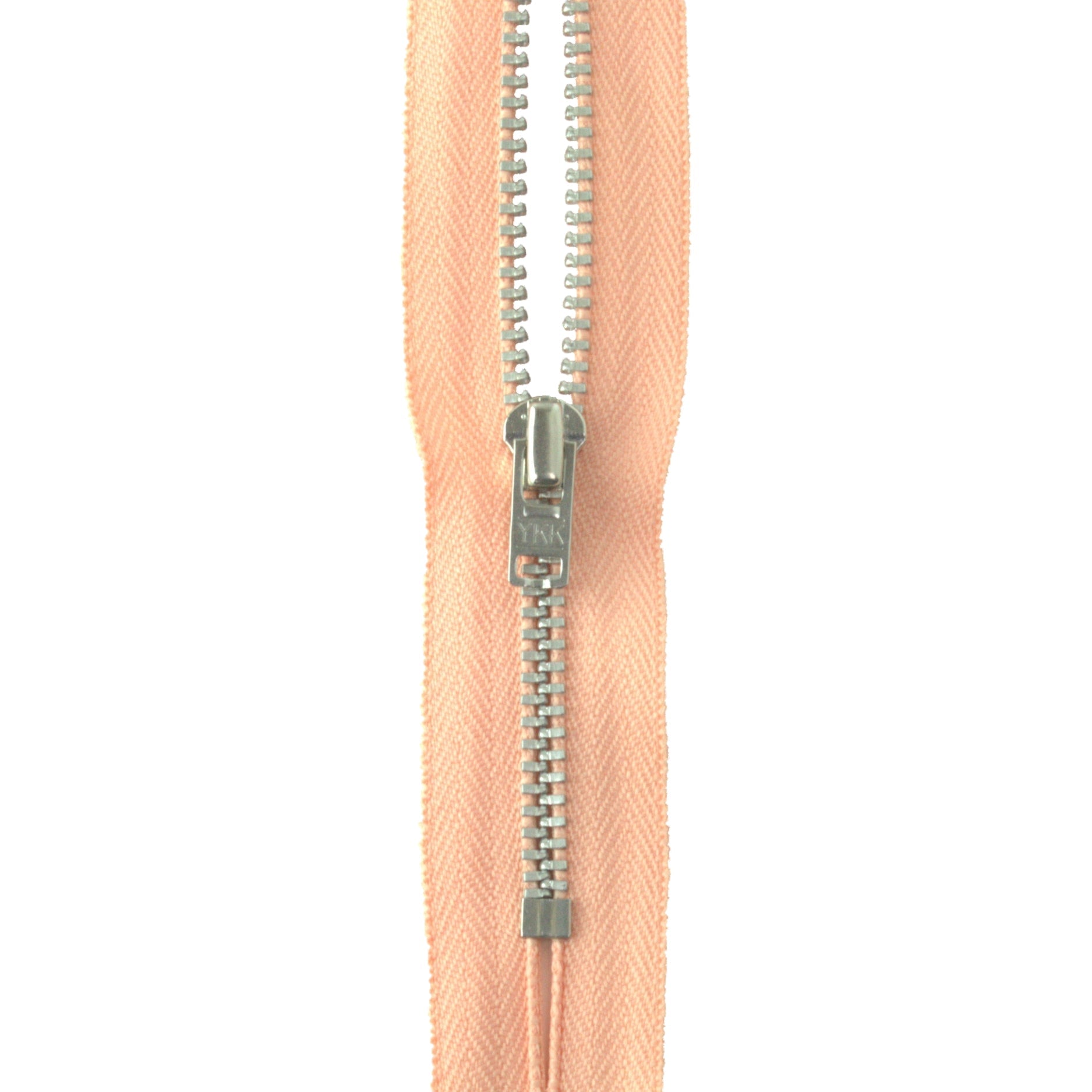 YKK silver tooth Metal Dress Zips - Peach from Jaycotts Sewing Supplies