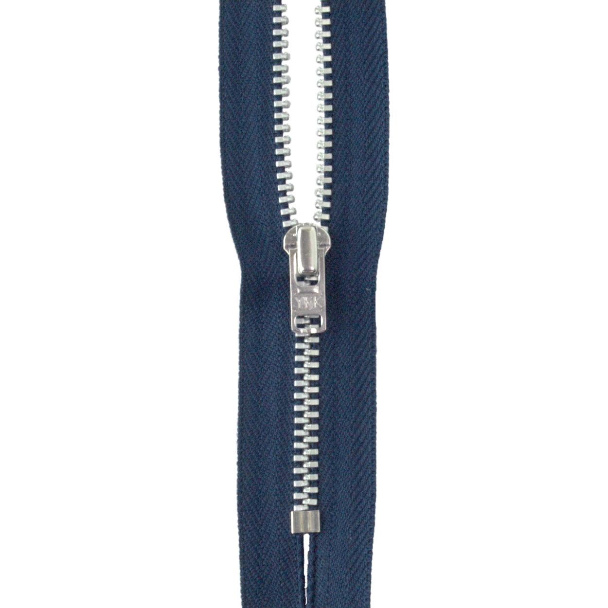 YKK silver tooth Metal Dress Zips - Navy from Jaycotts Sewing Supplies