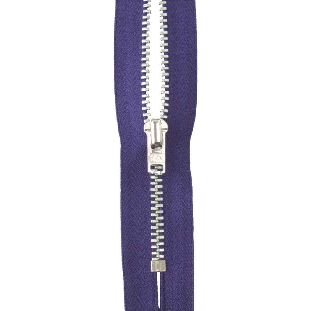 YKK silver tooth Metal Dress Zips - Purple from Jaycotts Sewing Supplies
