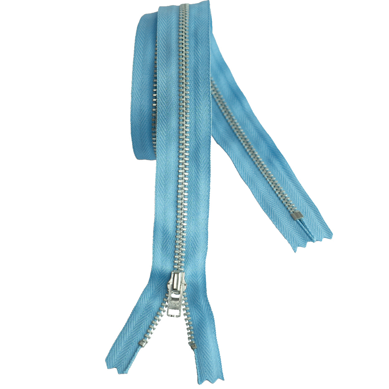 YKK silver tooth Metal Dress Zips - Sky Blue from Jaycotts Sewing Supplies