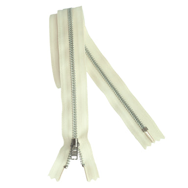 YKK silver tooth Metal Dress Zips - Natural from Jaycotts Sewing Supplies