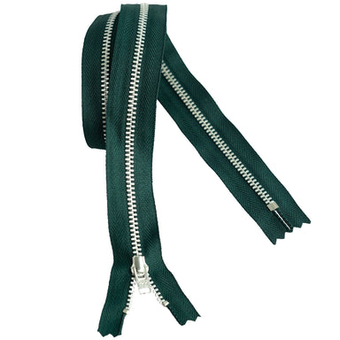 YKK silver tooth Metal Dress Zips - Bottle Green from Jaycotts Sewing Supplies