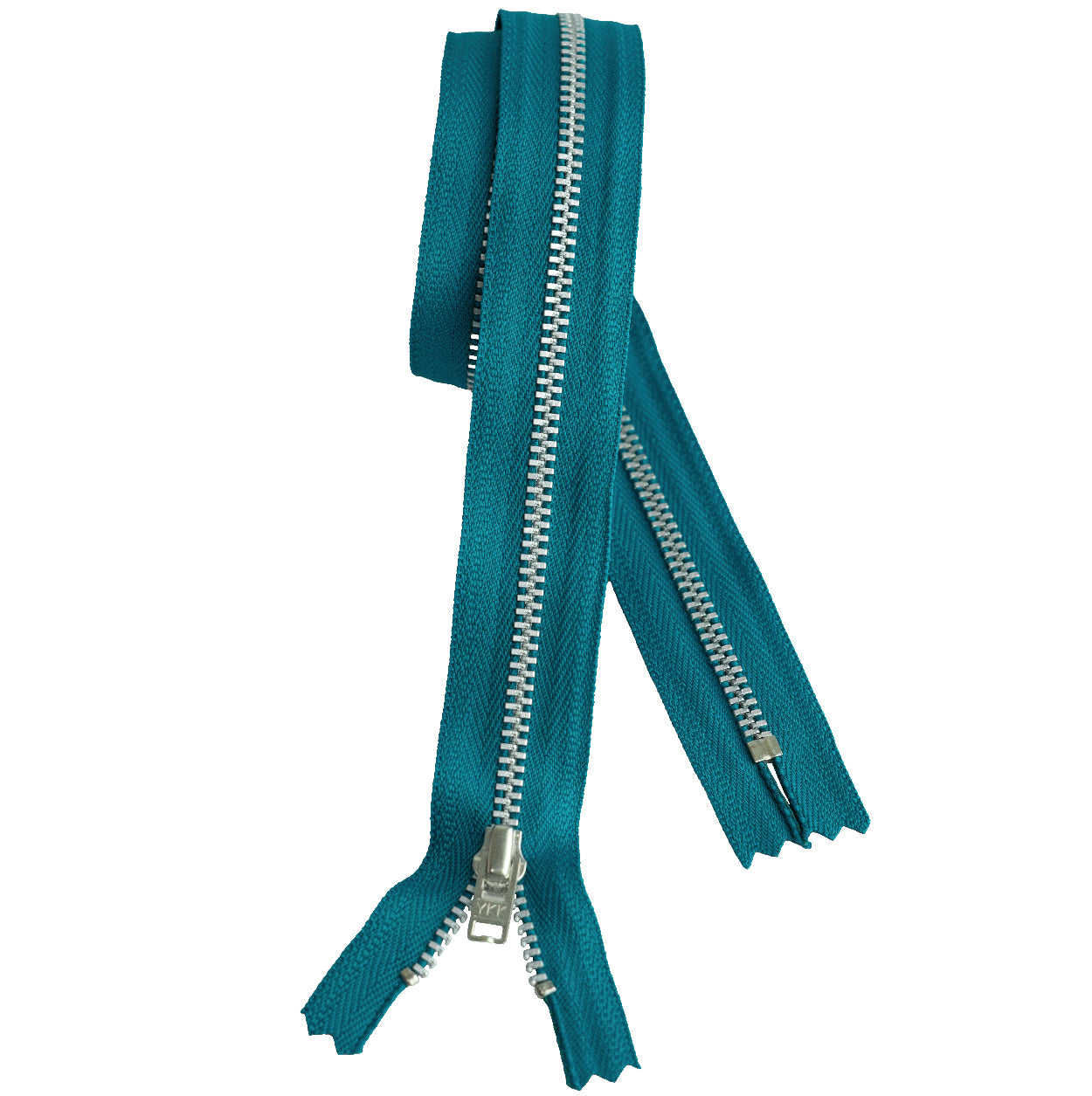 YKK silver tooth Metal Dress Zips - Jade from Jaycotts Sewing Supplies