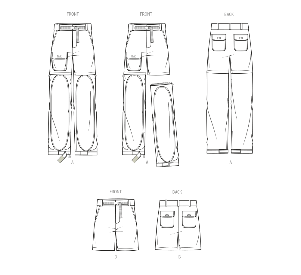 Know Me sewing pattern 2041 Men's Zip Off Pants and Shorts from Jaycotts Sewing Supplies