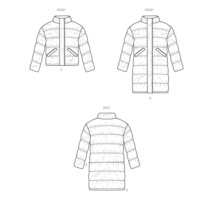 Puffer Pattern KnowMe sewing pattern 2061 Men's Puffer Coat In Two Lengths by Norris ...