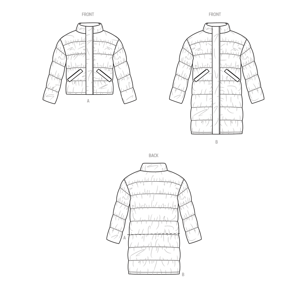 KnowMe sewing pattern 2061 Men's Puffer Coat In Two Lengths by Norris ...