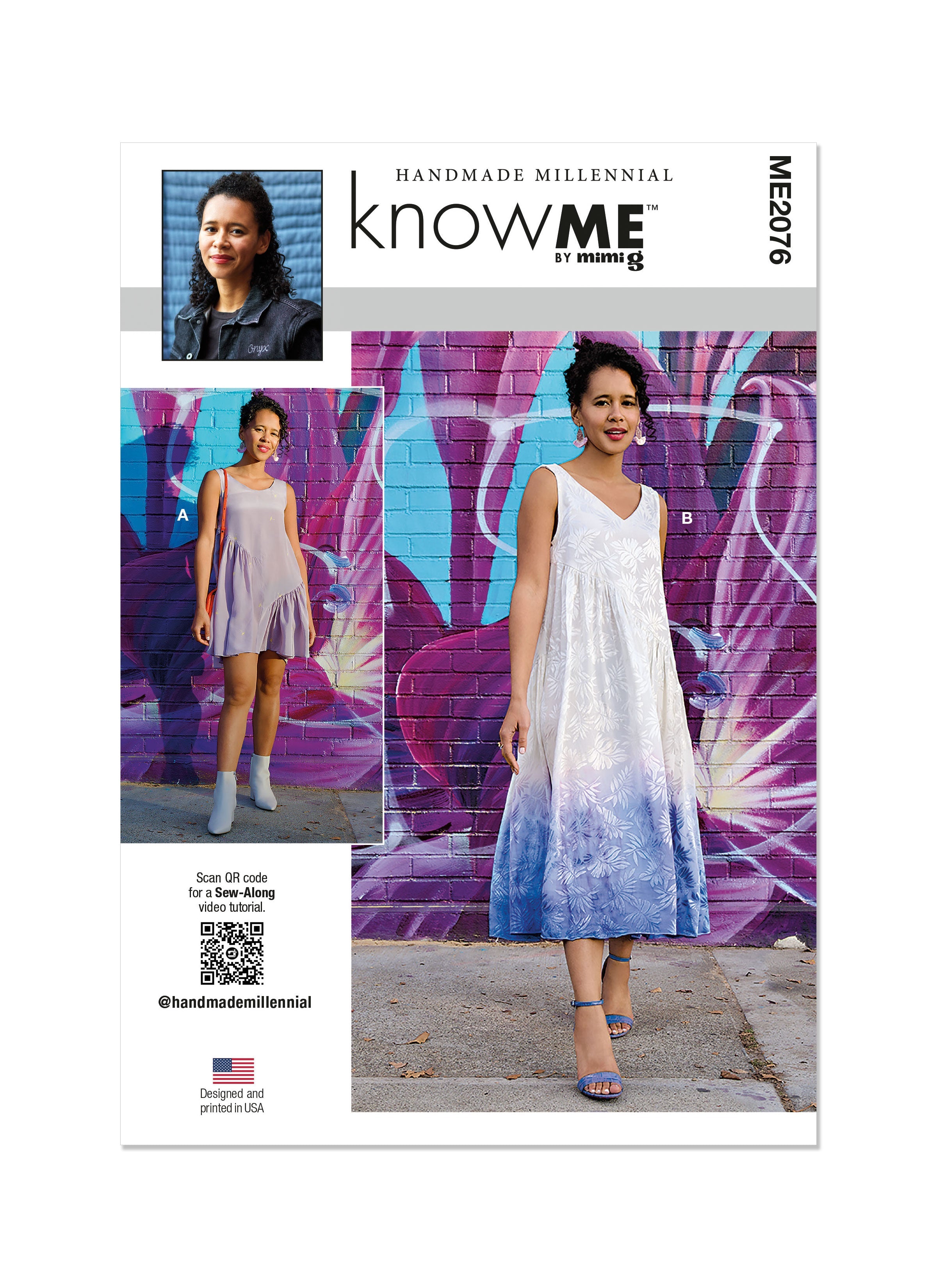 Know Me sewing pattern KM2076 Reversible Dress by Handmade Millennial from Jaycotts Sewing Supplies