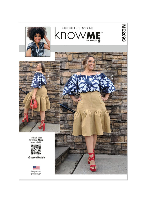 Know Me Sewing Pattern 2093 Top and Skirt by Keechii B Style from Jaycotts Sewing Supplies