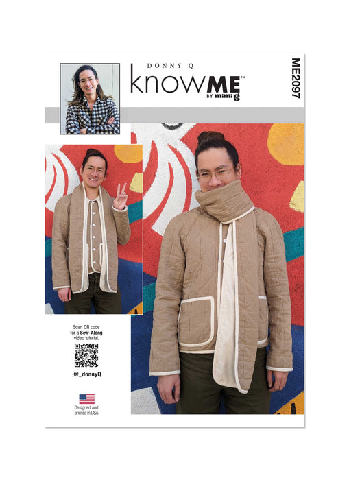 Know Me sewing pattern KM2097 Men's Jacket with Scarf by Donny Q from Jaycotts Sewing Supplies